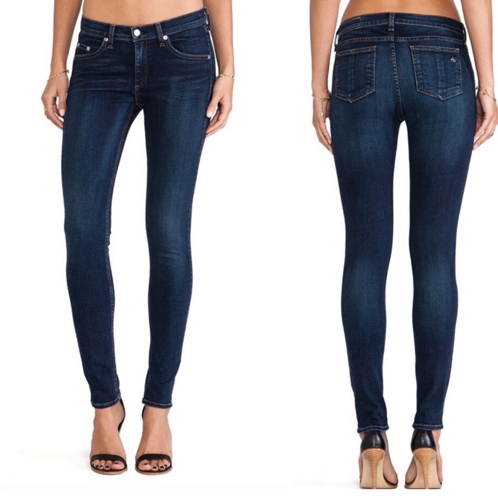 rag & bone Cate Mid-Rise Skinny jeans in Woodford wash